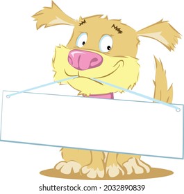 Cute Dog Holding His Muzzle Sign - Vector illustration

