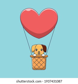 Cute Dog In Hot Air Balloon