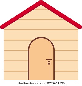 Casa de perro, ilustración, vector sobre un fondo blanco.