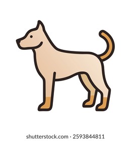 Cute dog icon with beautiful line