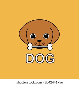 cute dog icon biting bone