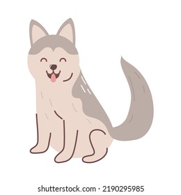 cute dog icon flat isolated