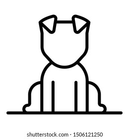 Cute dog icon. Outline cute dog vector icon for web design isolated on white background