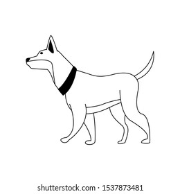cute dog icon over white background, vector illustration