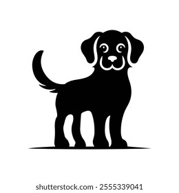A cute Dog icon standing vector art illustration