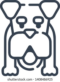 Cute dog icon in trendy flat design isolated on white background