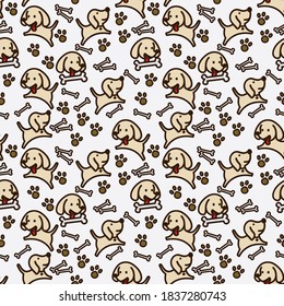 Cute dog icon vector seamless pattern wallpaper background doodle