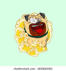 cute dog illustration design for sukajan is mean japan traditional cloth or t-shirt with digital hand drawn Embroidery Men T-shirts Summer Casual Short Sleeve Hip Hop T Shirt Streetwear