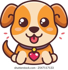 Cute dog illustration icon vector