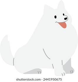 Cute dog illustration. Samoyed. A smiling puppy.