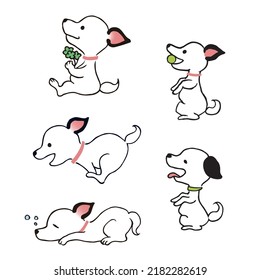Cute dog illustration set - Vector