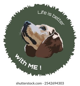 Ilustración linda del perro, Arte vectorial, 
