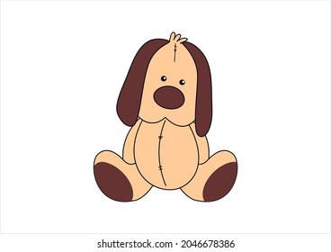 cute dog illustration vector for children's