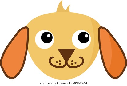Cute dog, illustration, vector on white background.