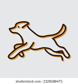 cute dog illustrator draw in line, vector, editable 