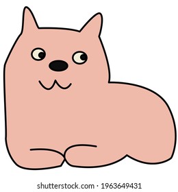 cute dog ilustration vector white background