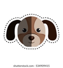 cute dog isolated icon
