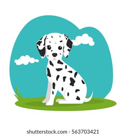 cute dog isolated icon