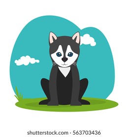cute dog isolated icon