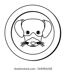 cute dog isolated icon