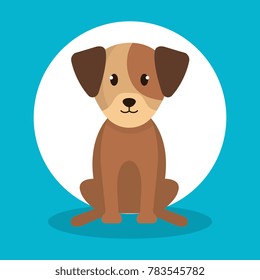 cute dog isolated icon