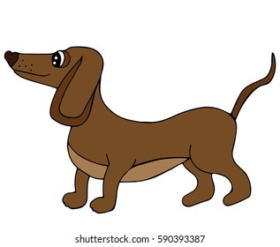 Cute dog isolated on the white background. For coloring book and other child design.