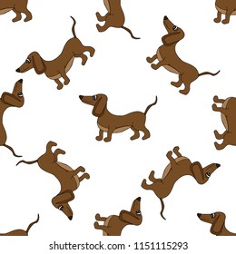 Cute dog isolated seamless background on the white background. Animal seamless pattern for book and other child design.