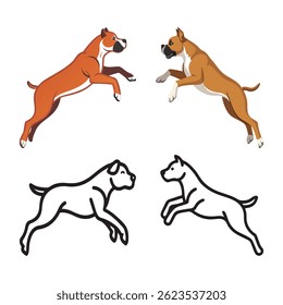 cute dog jump art design 