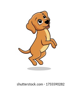 Cute Dog Jumping Illustration Standing