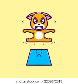 cute dog jumping vector icon illustration