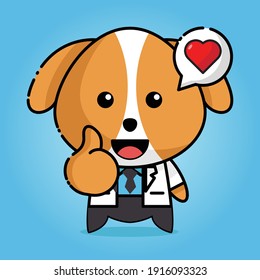 cute dog kawaii design mascot character