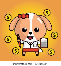 cute dog kawaii design mascot character