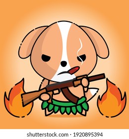 cute  dog kawaii mascot logo character