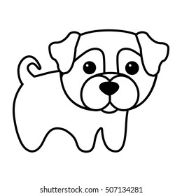 cute dog kawaii style vector illustration design