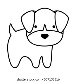 cute dog kawaii style vector illustration design