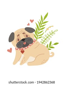 Cute dog kids poster or card template