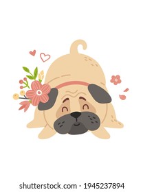 Cute dog kids poster or card template