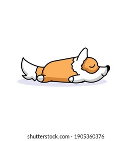 Cute dog lazy sleeping mascot