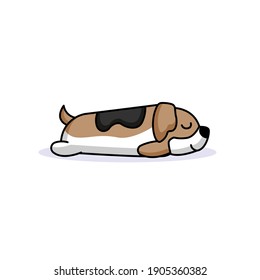 Cute dog lazy sleeping mascot