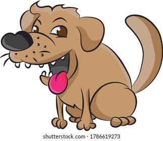 
A cute dog likes to run and makes a happy smile