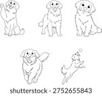 Cute Dog Line Art Character For Pet Illustration And Kids Design
