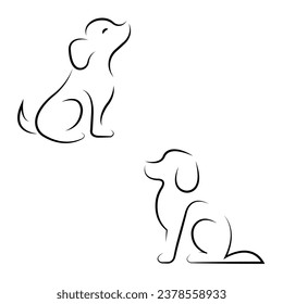 Cute dog line art design, Dog clip arts