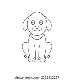 Cute dog line art illustration