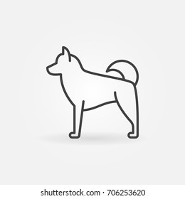 Cute dog linear concept icon or design element