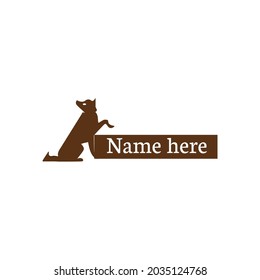 Cute dog logo animal pet Pets care, man and dog, logo design. Animal, pet shelter and clinic, vector design and illustration Template
