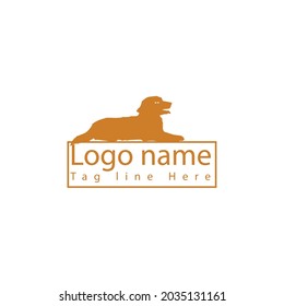 Cute dog logo animal pet Pets care, man and dog, logo design. Animal, pet shelter and clinic, vector design and illustration Template
