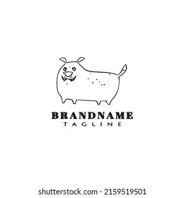 cute dog logo cartoon icon design black modern isolated vector illustration