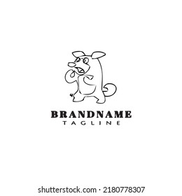 cute dog logo cartoon icon template black modern isolated vector illustration