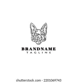 cute dog logo cartoon icon design black modern isolated vector illustration
