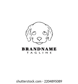 cute dog logo cartoon icon design black modern vector illustration